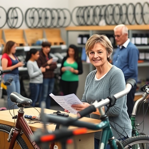 Cuentas ajustadas en el taller de bicicletas