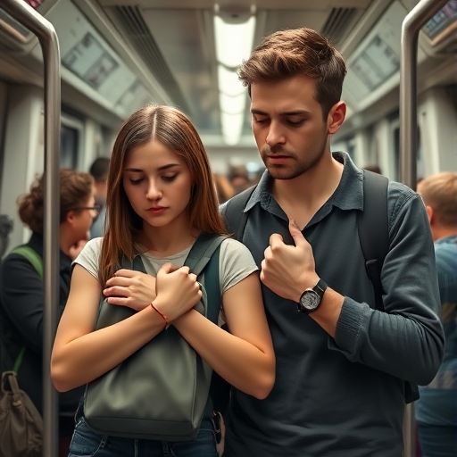 Miradas cruzadas en el vagón del metro