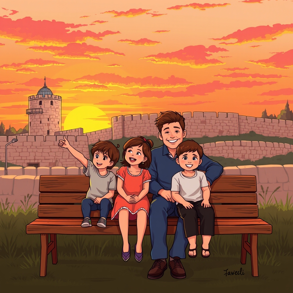 השקיעה במגדל דוד