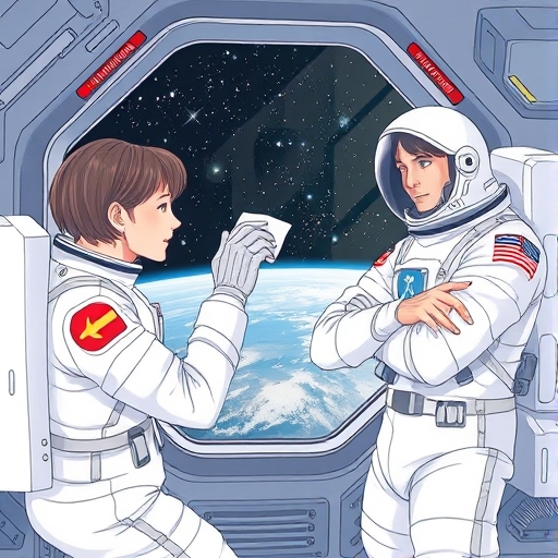 El reflejo en el cristal de la estación espacial