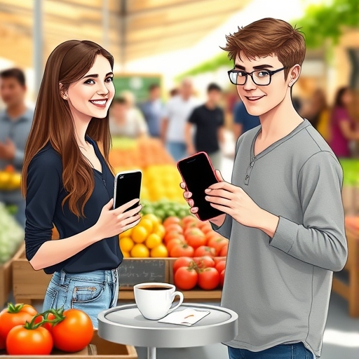 Pixelated Encounter at the Farmer’s Market