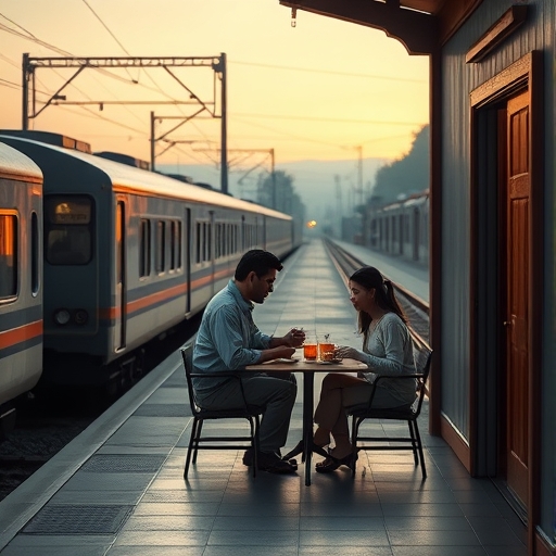 Crossing Borders at Dawn's Silent Train Station