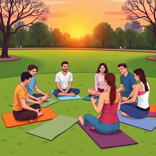 Sunset Yoga Circles at Riverside Park