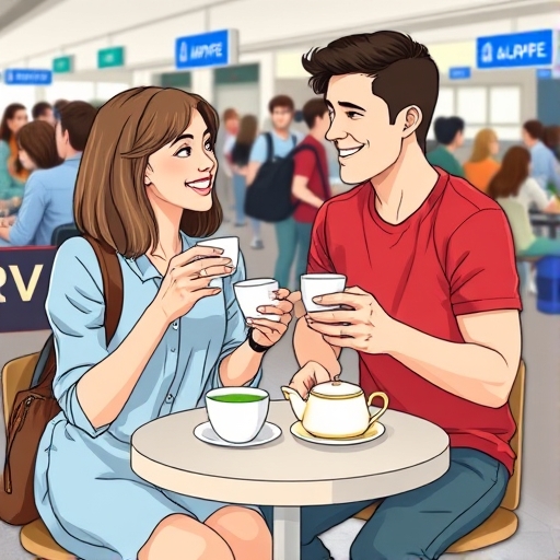 Unexpected Friendship at Airport Café