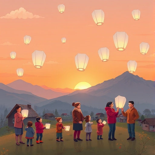 Lanterns Light Up the Village Night