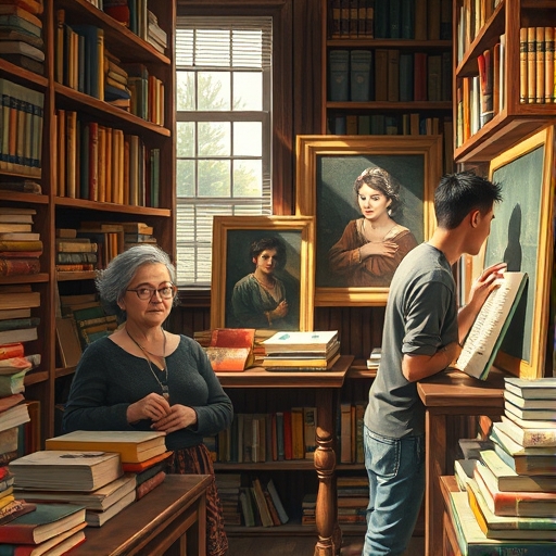 El retrato oculto en la librería