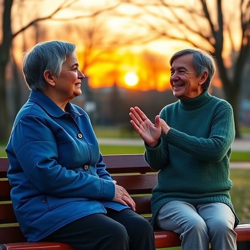 Evening Park Bench