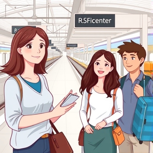 El traductor en la estación de tren