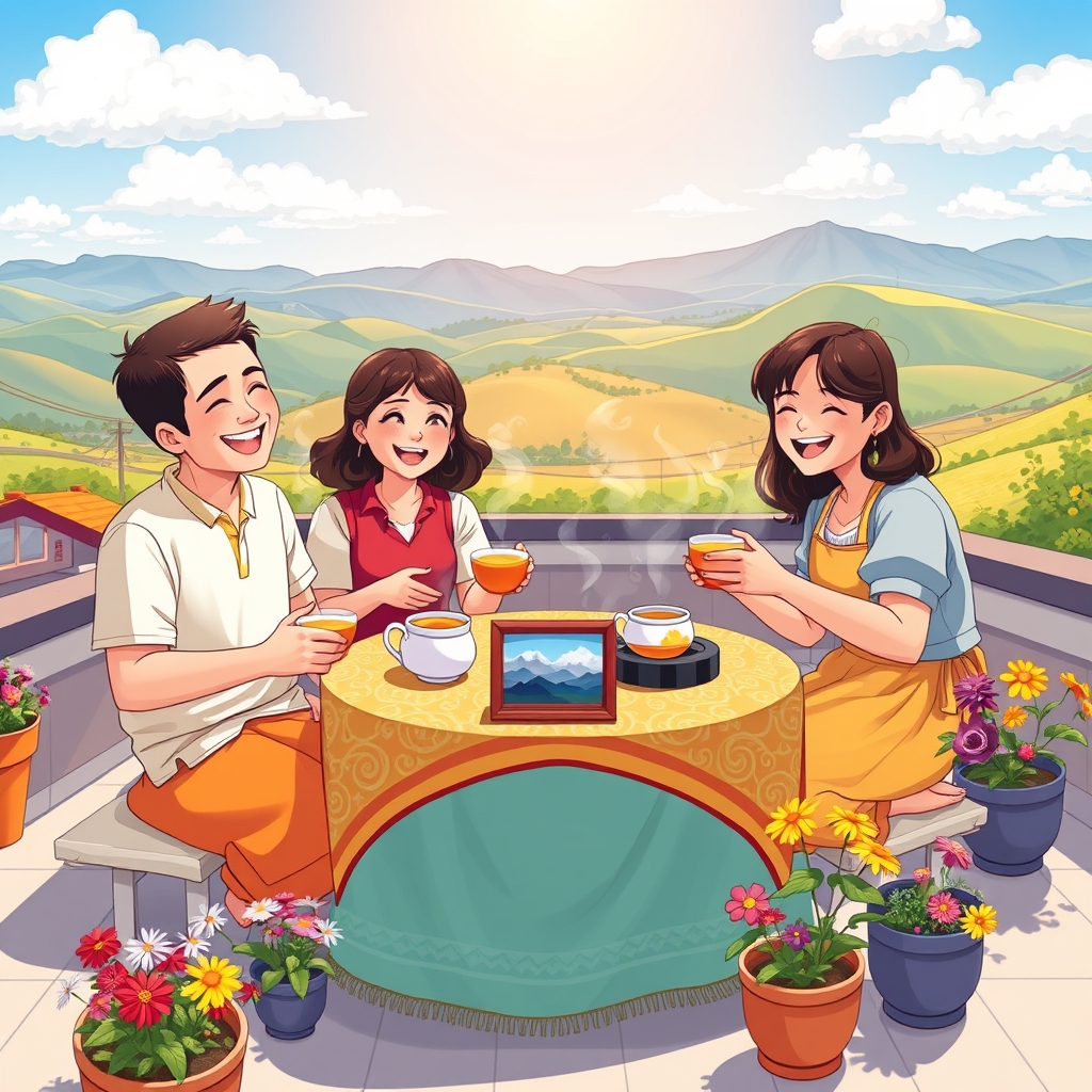 धूप में चाय