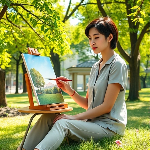 Colores entre árboles y pinceles