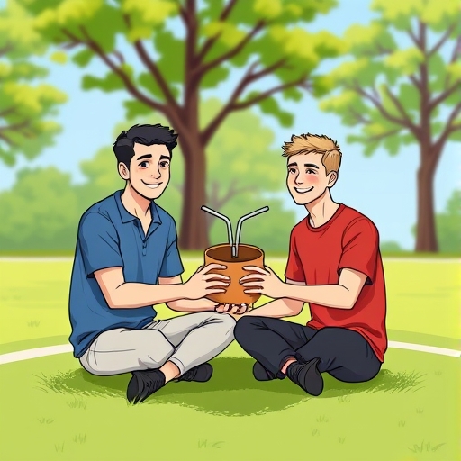 Compartiendo el mate en el parque