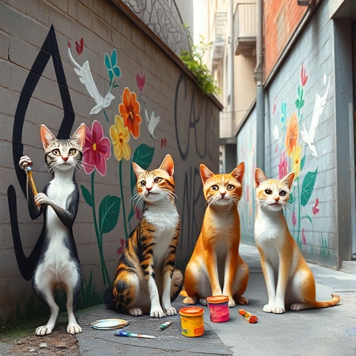El mural de los gatos vagabundos