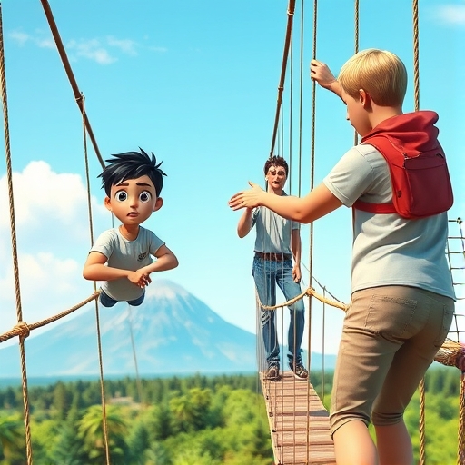 El puente colgante y el salto