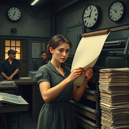 La joven tipógrafa y el aviso urgente