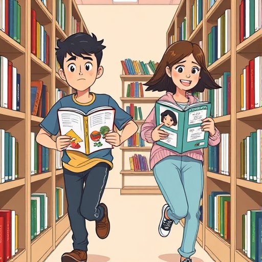 Confusión en la biblioteca pública