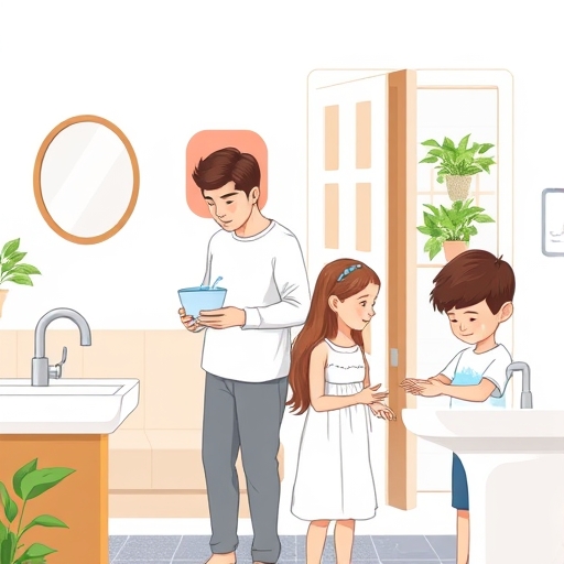 La familia decide ahorrar agua en casa