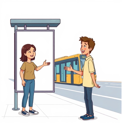 Entrevista con una actriz en la parada de bus