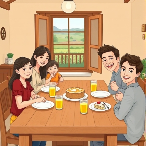 Cena familiar con invitado inesperado