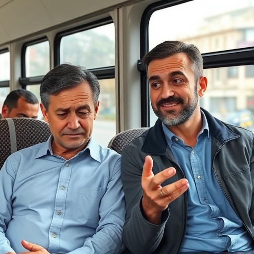 Conversación en el autobús al trabajo