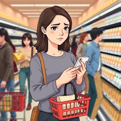 Suspiros en la fila del supermercado