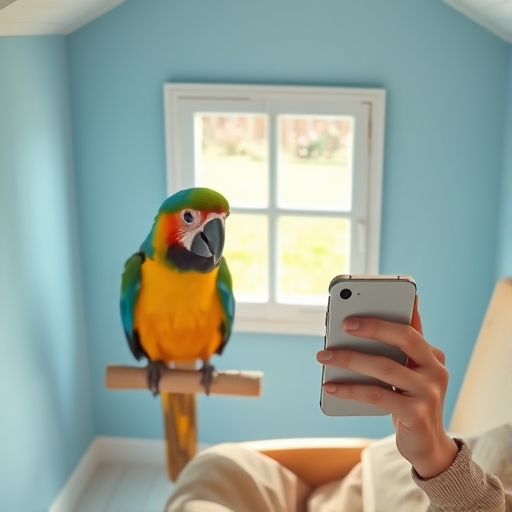 El loro que quería entender la pantalla brillante
