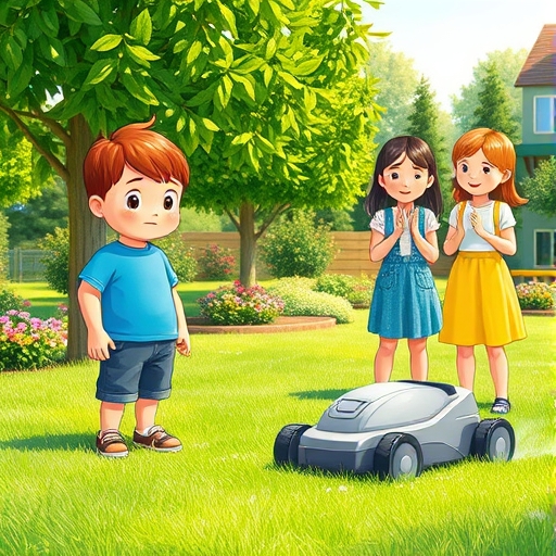 El jardinero y el robot cortacésped