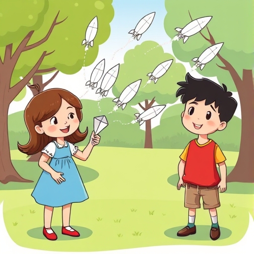 La aventura del cohete de papel en el parque