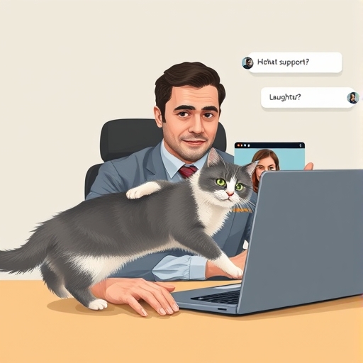 La conferencia virtual y el gato invasor