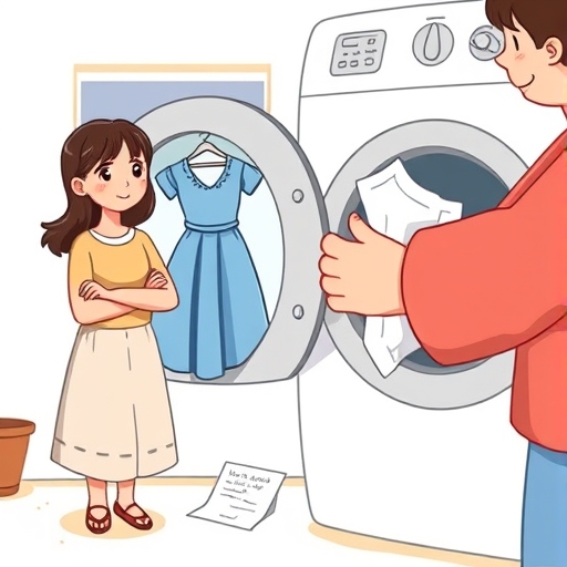 El vestido invisible en la lavandería