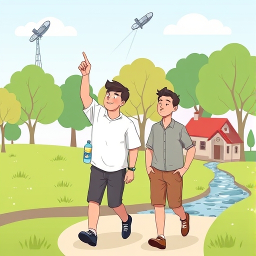 Exploradores digitales en el parque urbano