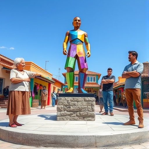 La estatua en el corazón del pueblo