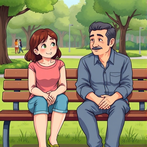 La conversación con el casero en el parque