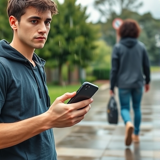 Mensaje no leído bajo la lluvia