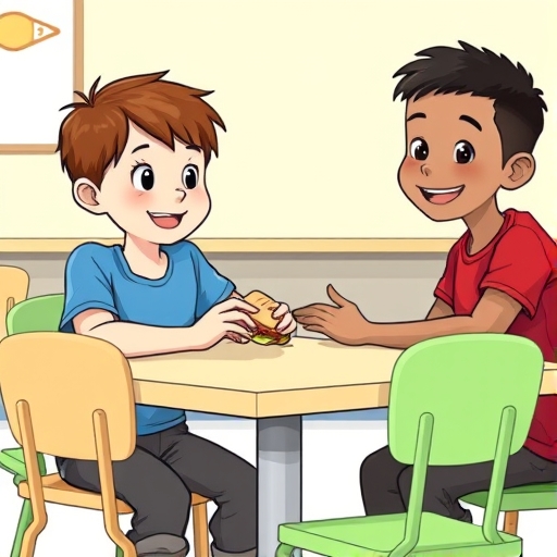 El niño que comparte su merienda