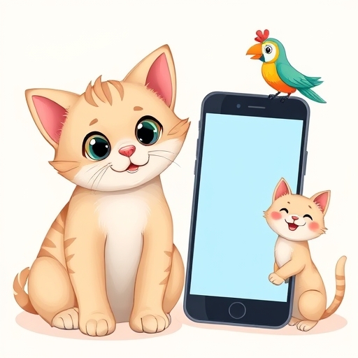 El gato y la aplicación para encontrar amigos animales