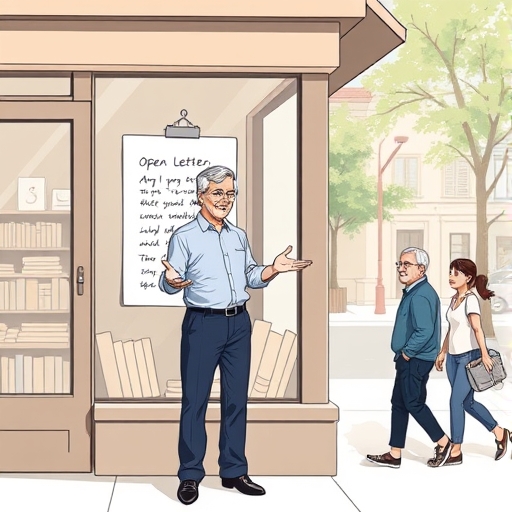 La carta en la vitrina