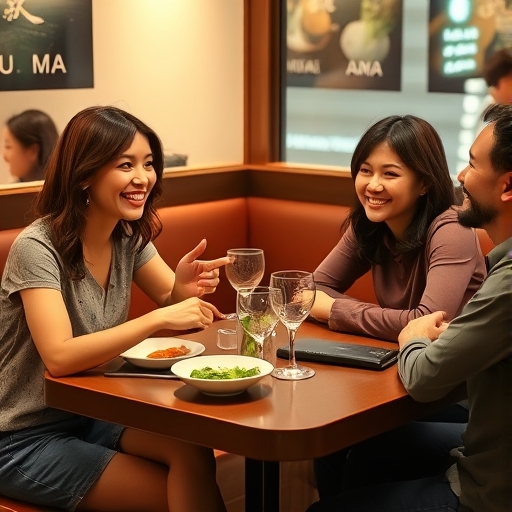 Cena en un restaurante pequeño