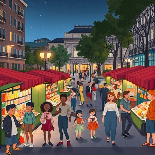 El mercado nocturno que revitaliza la plaza