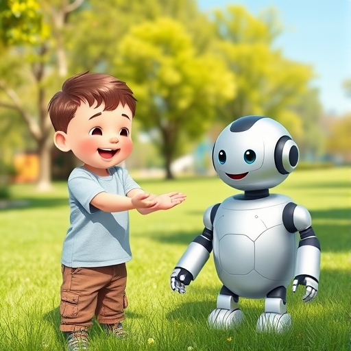 El niño y el robot amigo