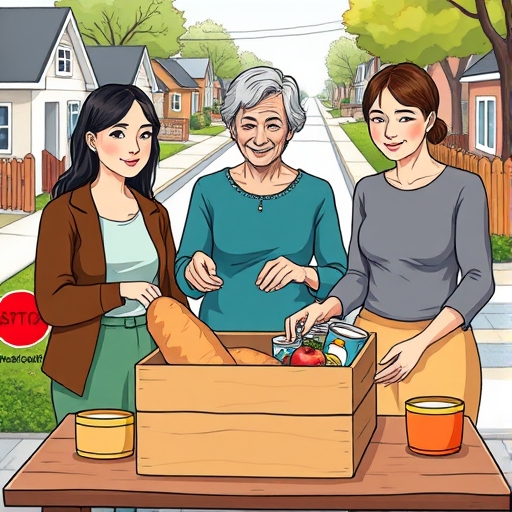 Vecinos y cajas solidarias en el barrio