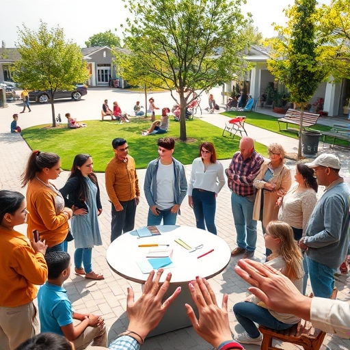El vecindario y la plaza compartida