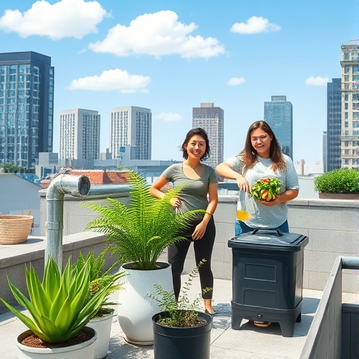 Vida verde en la azotea urbana