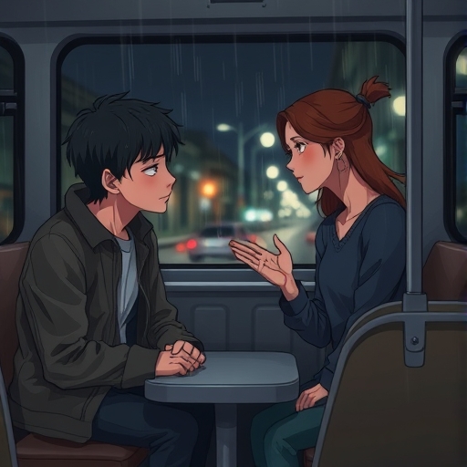 雨夜巴士的陌生对话