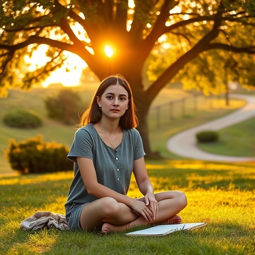 Bajo el cielo del parque solitario