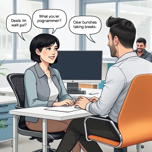 Sombras tras el escritorio moderno