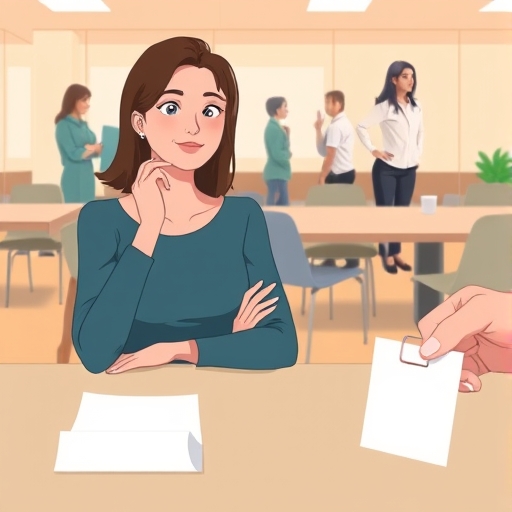 La nota anónima en la oficina