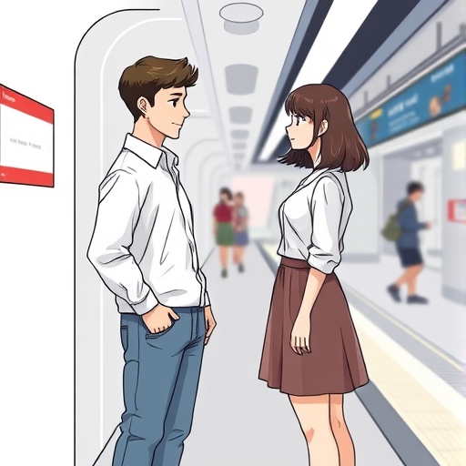 地铁站里的双向胶带