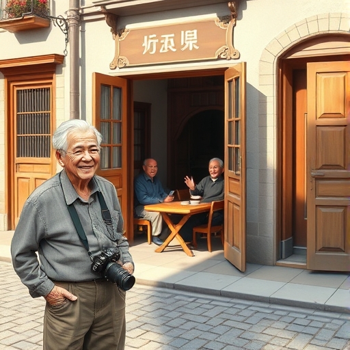 晨光中的老街瞬间