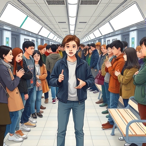 地铁站的勇气碰撞