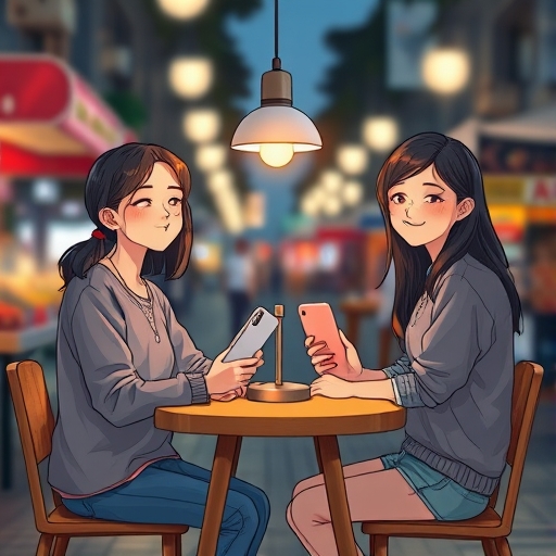夜市的小桌灯下